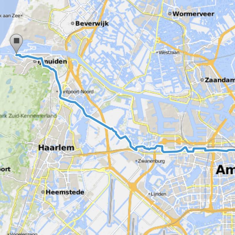 Route zum Fährhafen Ijmuiden — schön zu radeln!